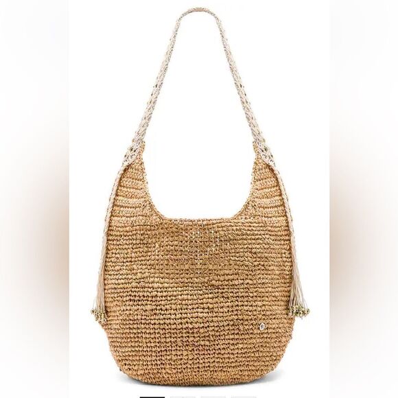 NWT Florabella Coachello Bag Natural raffia tan tote beach summer Revolve $194 - Picture 1 of 16